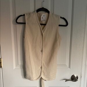 Vintage Cream Button-Down Vest
